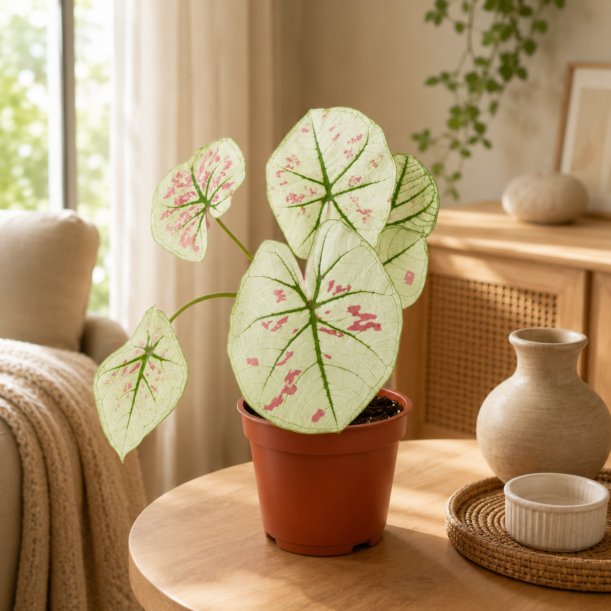 Caladium 'Strawberry Star White' | Office Plant