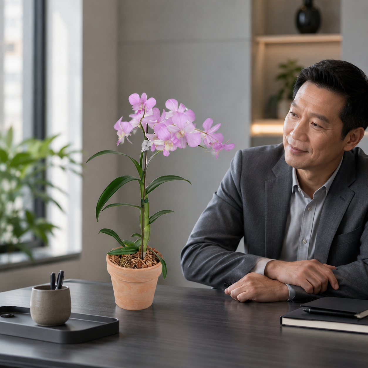 Dendrobium Violet Pink Potted | Office Plant