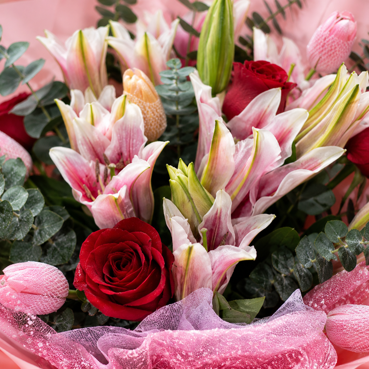 Rosé Serenade (Roses, Lilies) | CNY Flowers