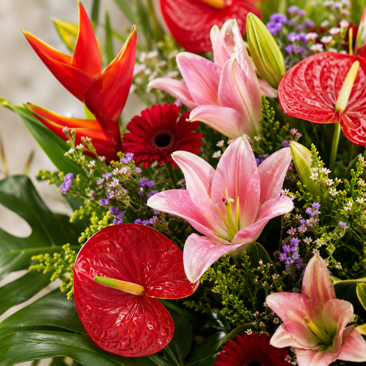 Radiant Gebera Stand (Gerberas, Bird of Paradise, Ferns) | Grand Opening Stand