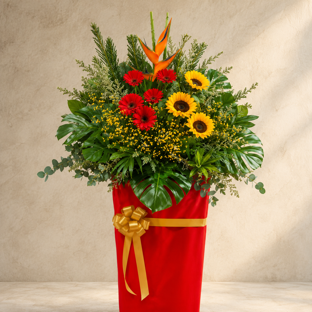 Solstice Rapture (Sunflowers, Gerberas, Birds of Paradise) | Grand Opening Stand