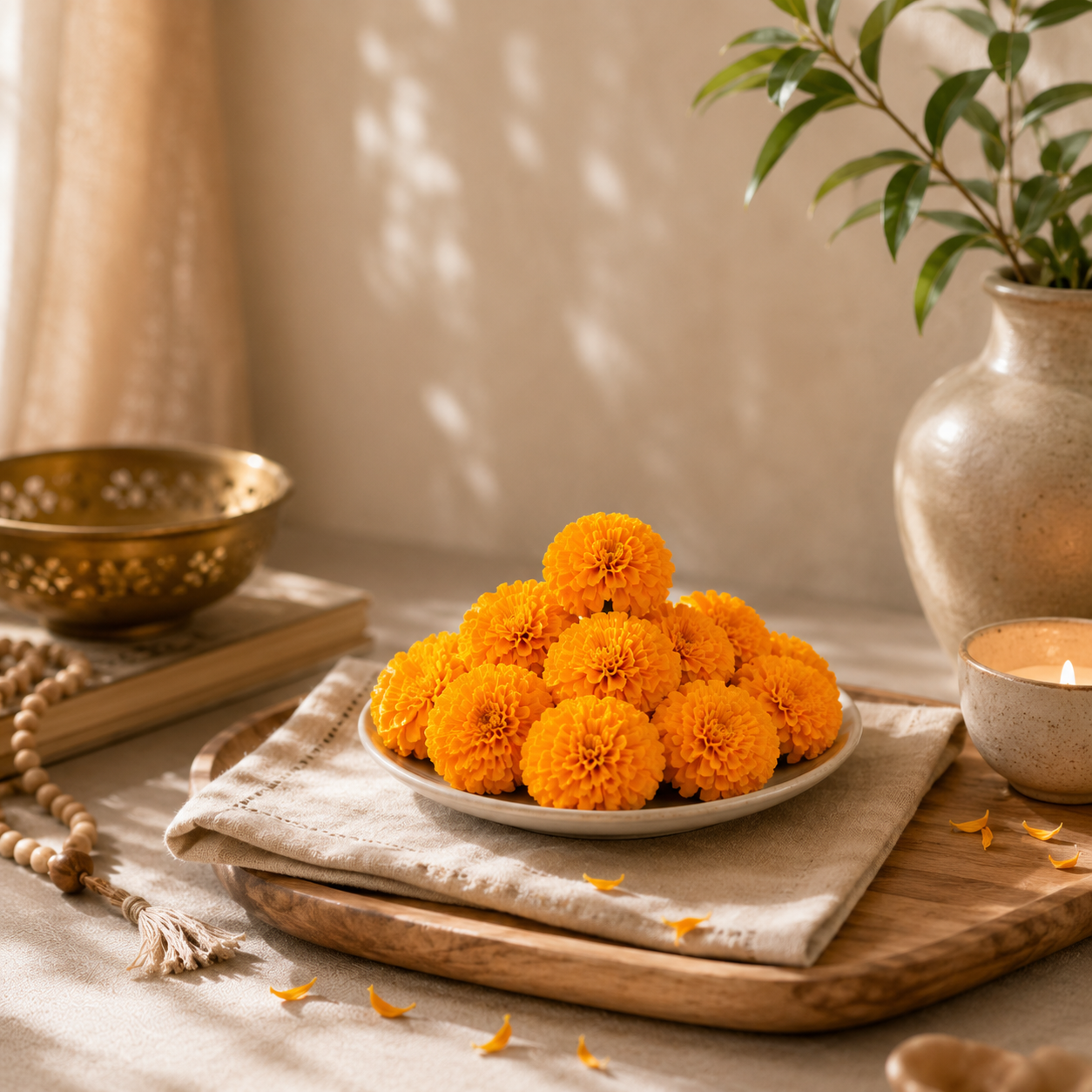 Orange Marigold | Praying Flowers