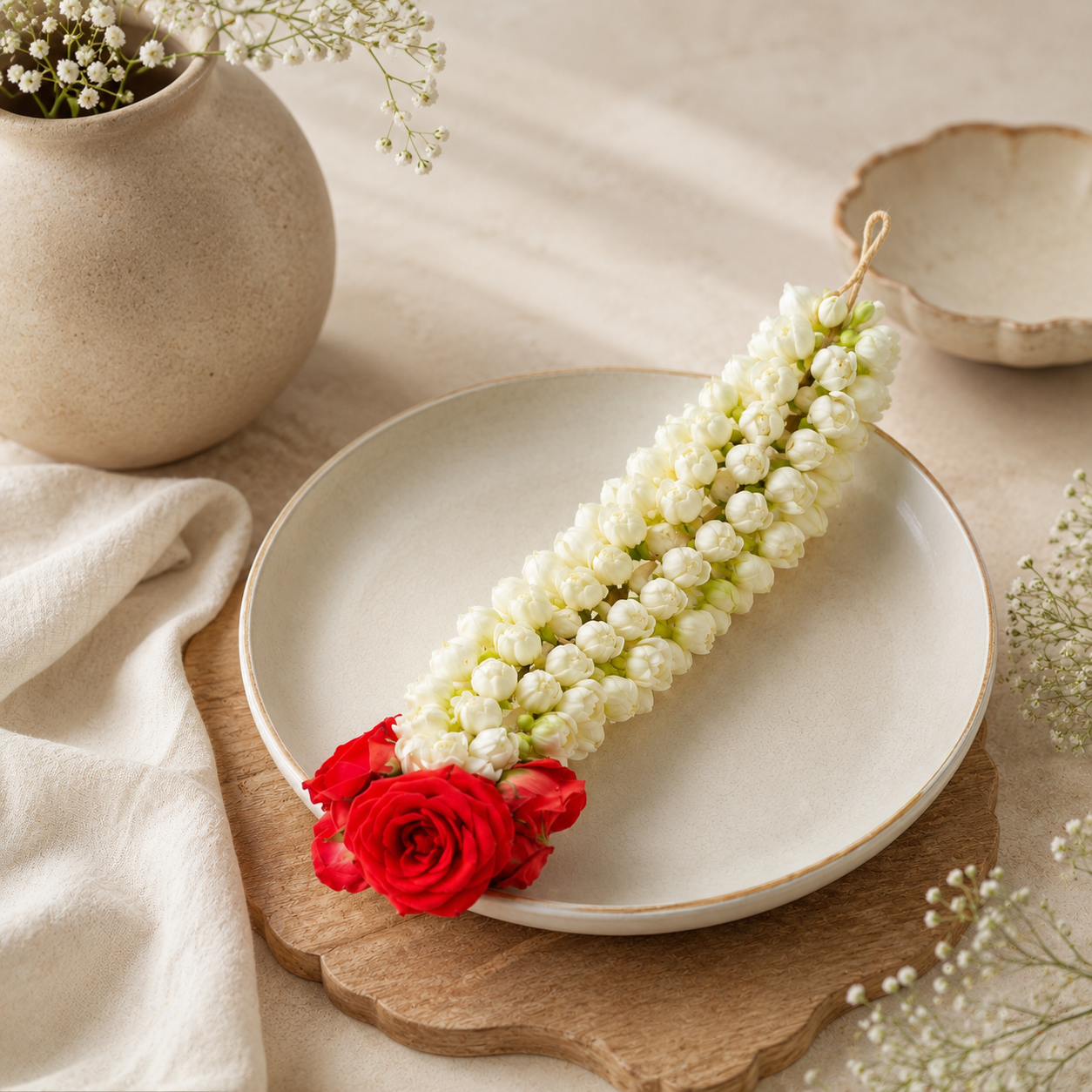 Jasmine Garland Temple String | Religious Flowers