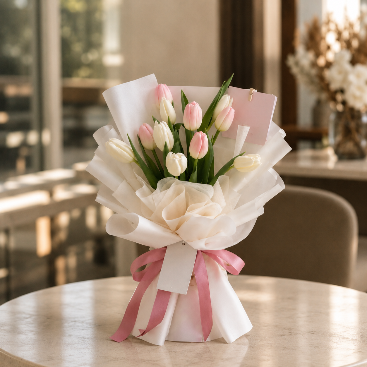 Soft Whisper (Tulips) | Flower Bouquet
