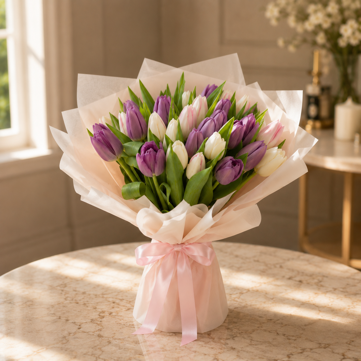 Lilac Serenade (Tulips) | Fresh Flower Bouquet