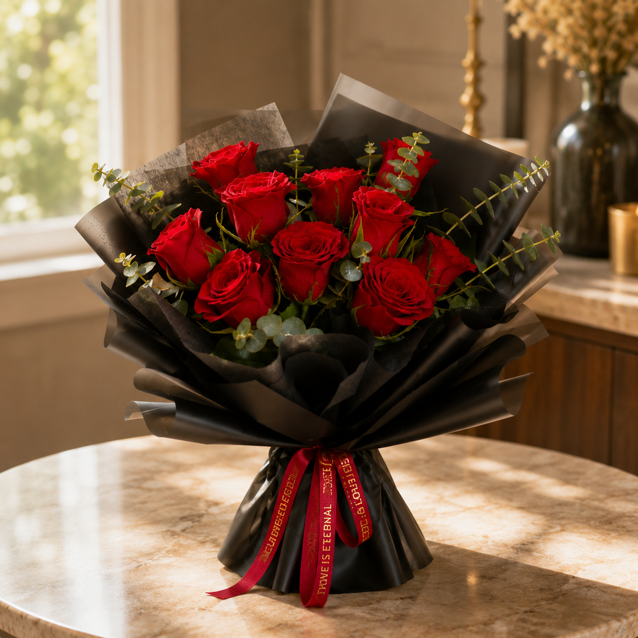 Scarlet Devotion (Roses) | Fresh Bouquet