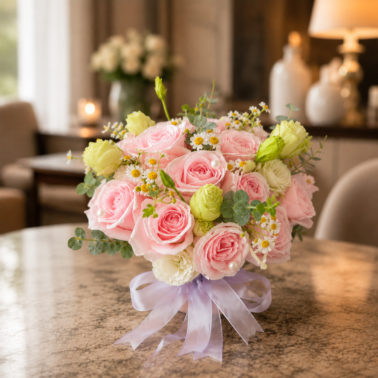Spring Memento (Roses, Chamomile) | Fresh Flower Bouquet