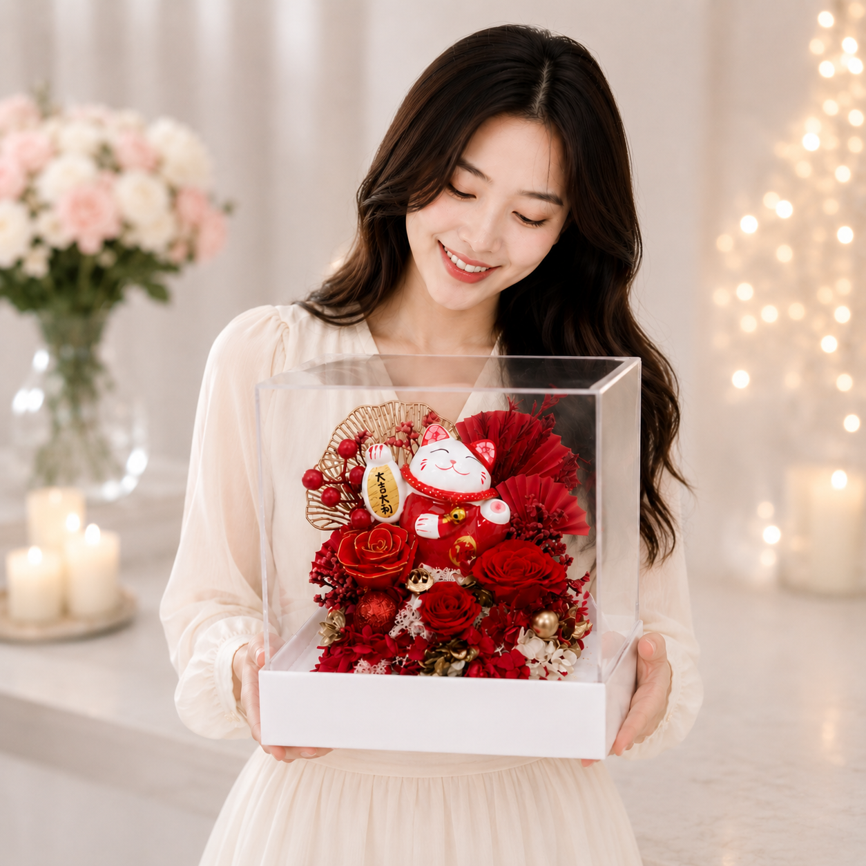 Crimson Fortune (Red Roses) | Preserved Vase Arrangement