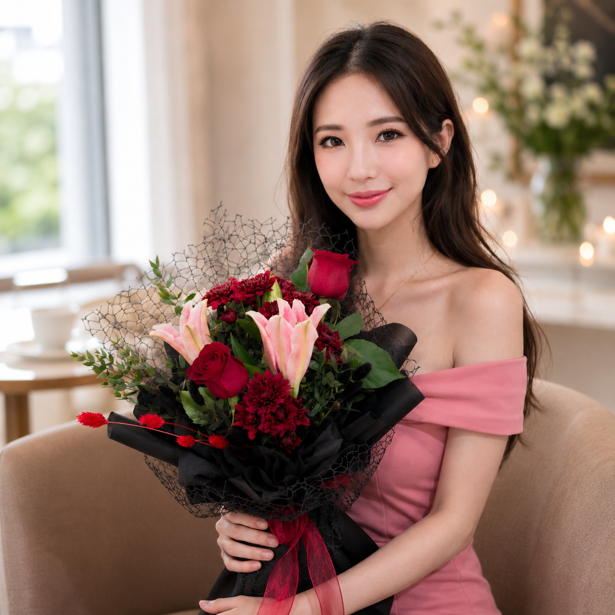 Midnight Grace (Rose, Lily) | CNY Flowers