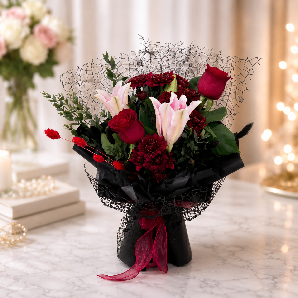 Midnight Grace (Rose, Lily) | CNY Flowers