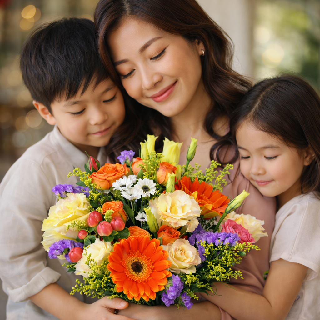 Citrus Parade (Gerberas, Lisianthus, Spray Roses) | Fresh Flower Bouquet