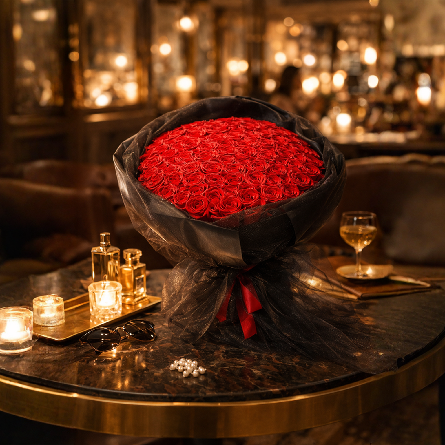 Crimson Devotion (Red Roses)| Rose Soap Flower Bouquet