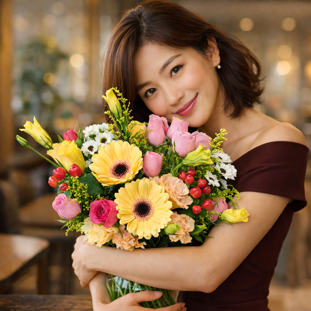 Dawn Confetti (Gerberas, Lisianthus, Roses) | Fresh Flower Bouquet