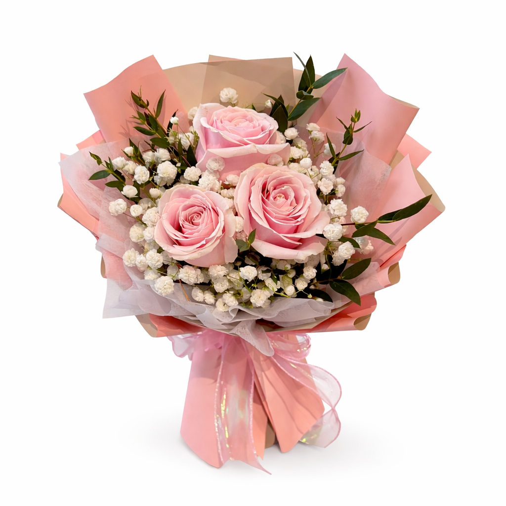 Dew Petals (Roses. Baby's Breath) | Fresh Bouquet