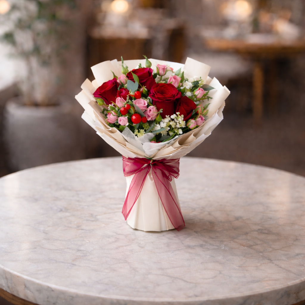 Crimson Charm (Roses) | Fresh Bouquet