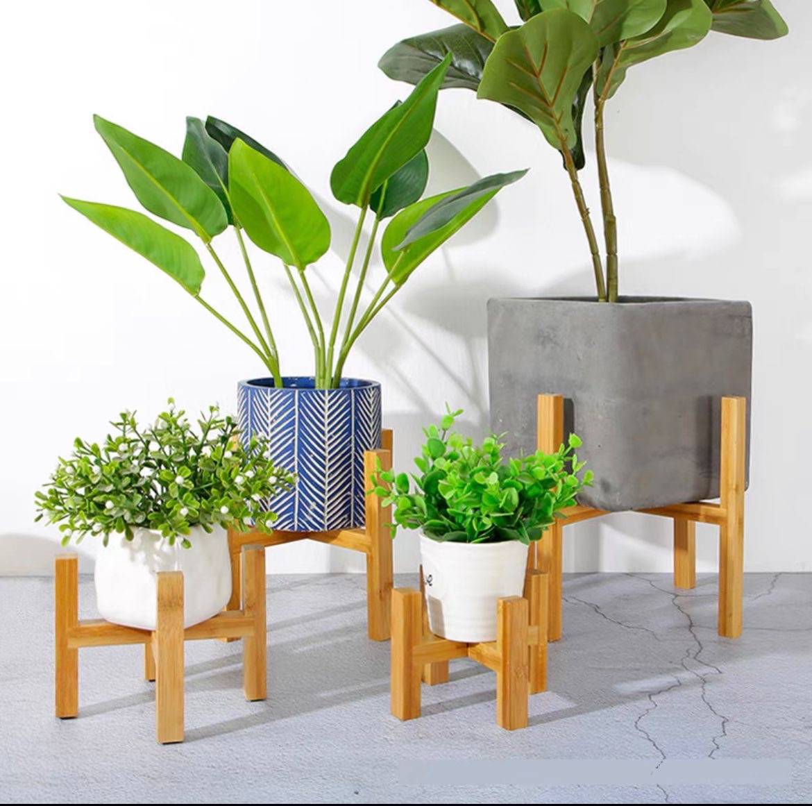 Elevated Wood Plant Stand