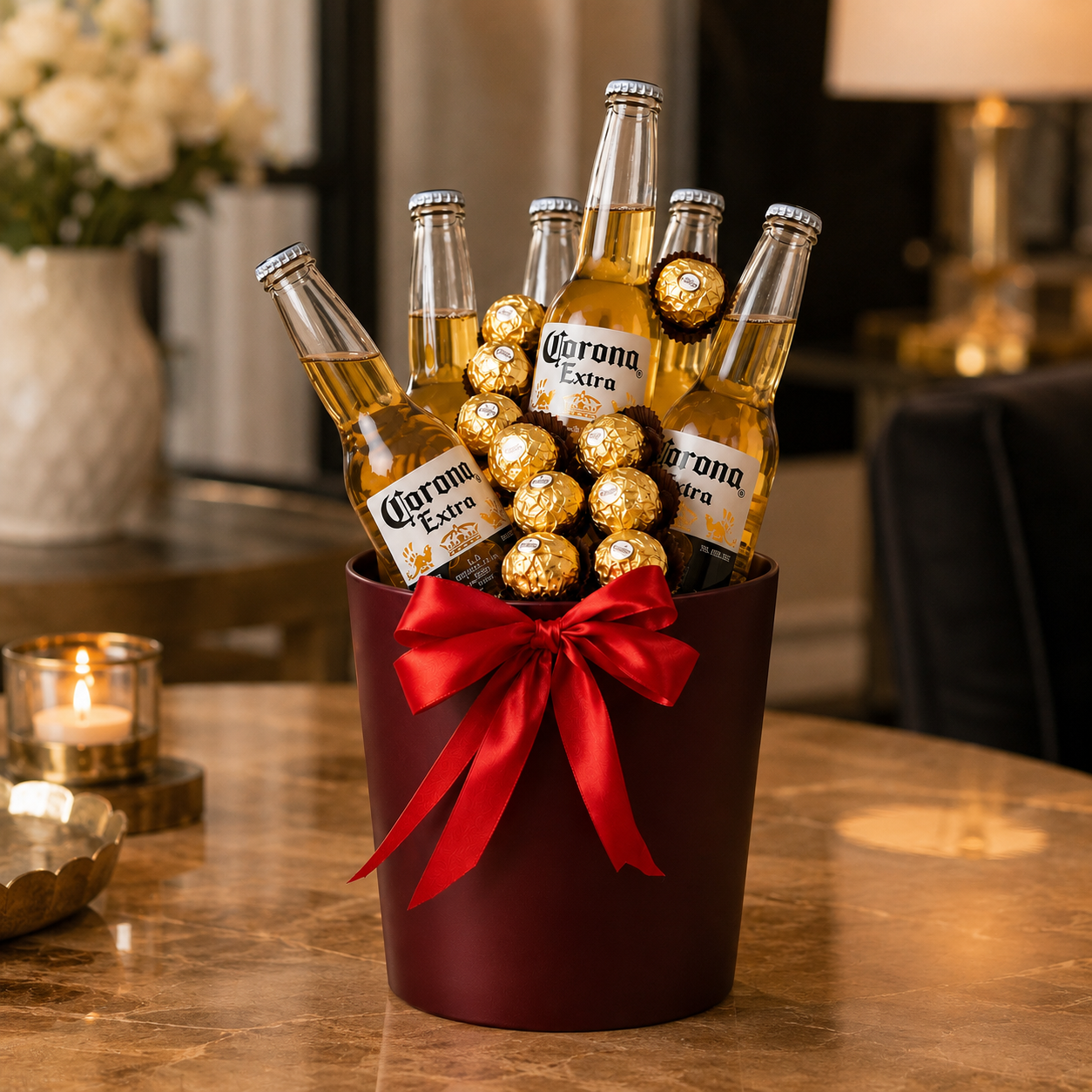Corona & Ferrero Celebration Bucket | Beer Hamper Gift