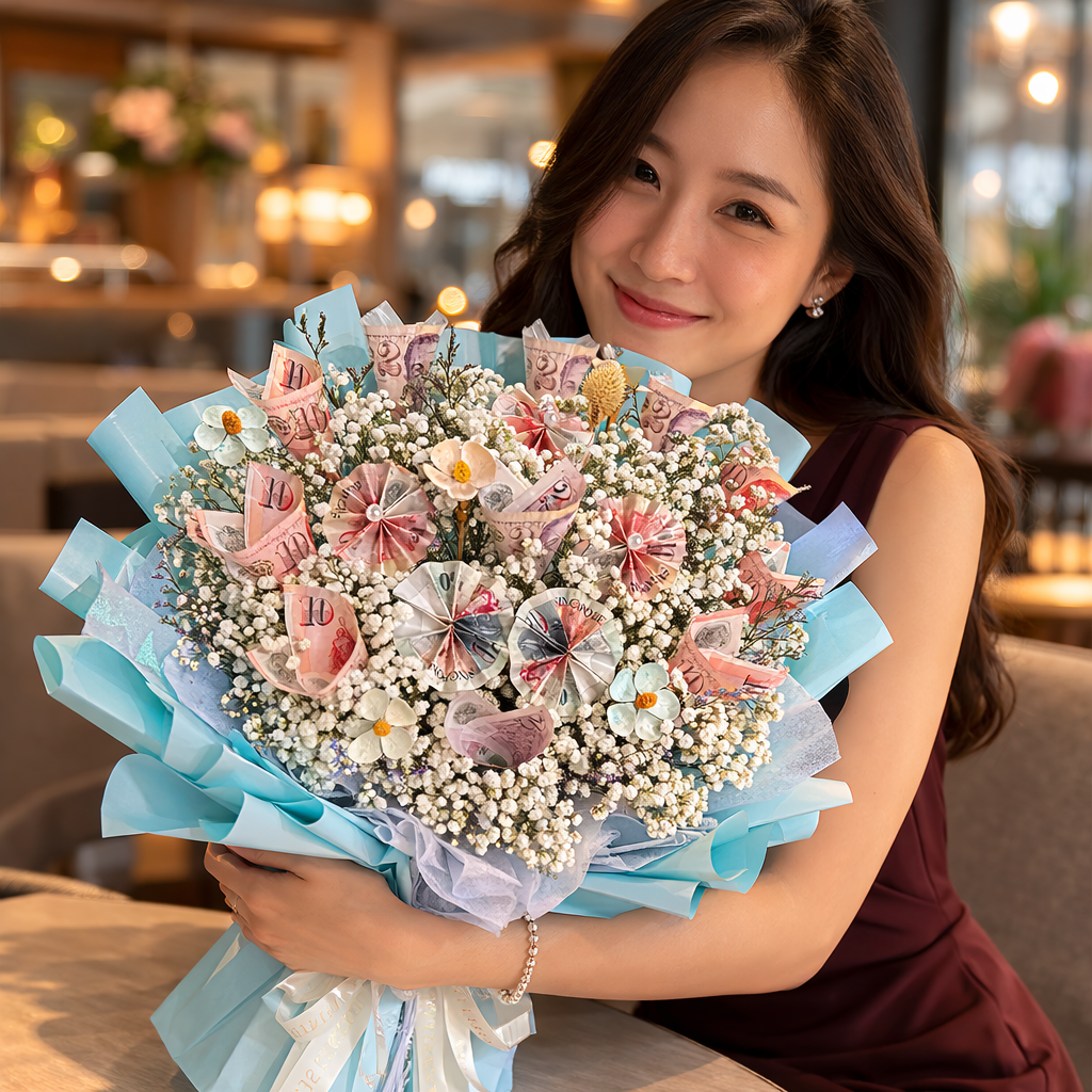 Flourish of Fortune (Baby's Breath) | Money Bouquet