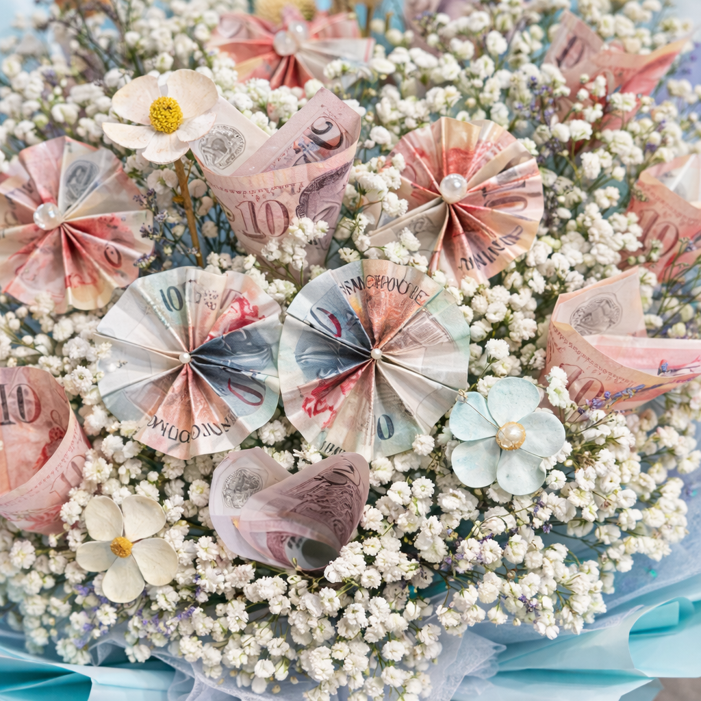 Flourish of Fortune (Baby's Breath) | Money Bouquet