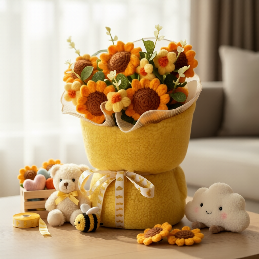 Golden Cheerloom | Crochet Flower Bouquet