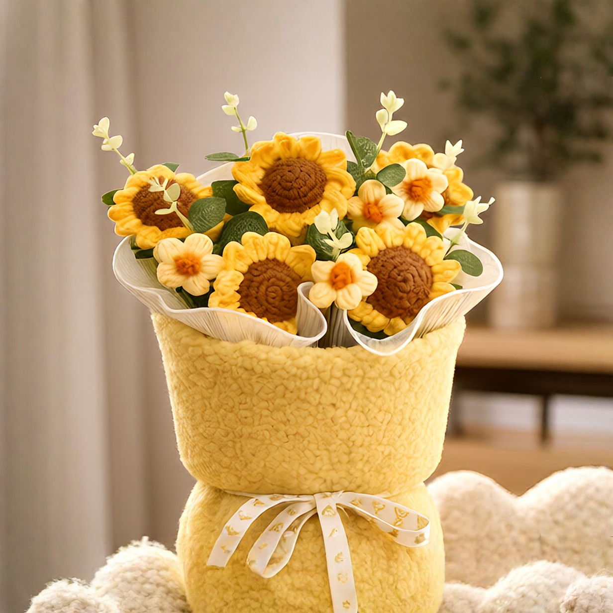 Golden Cheerloom | Crochet Flower Bouquet