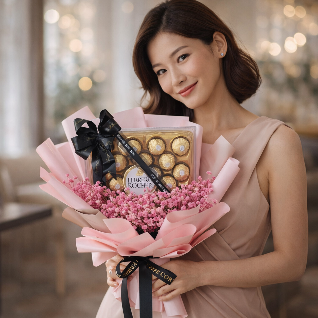 Golden Cocoa Bloom | Chocolate Bouquet