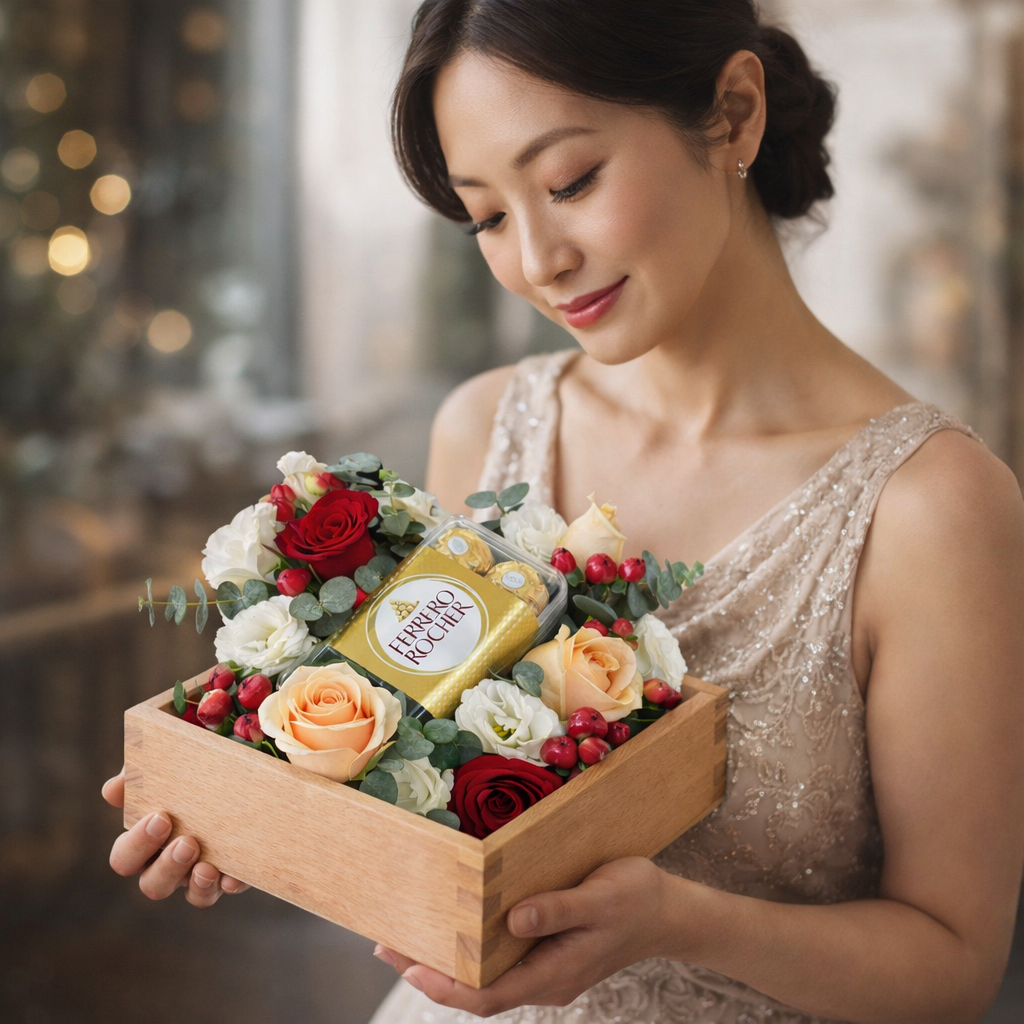 Golden Indulgence (Roses, Hypericum Berries) | Chocolate Bouquet