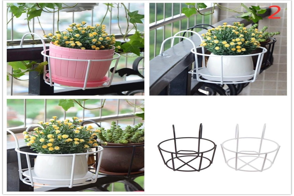 Hanging Circle White Metal Pot Rack