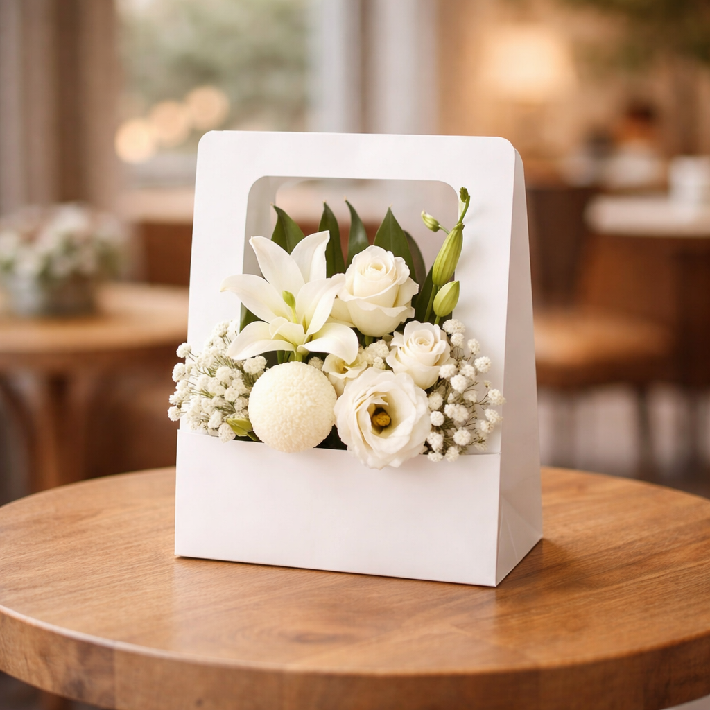Ivory Grace (Lilies, Roses, Baby's Breath) | Flower Box