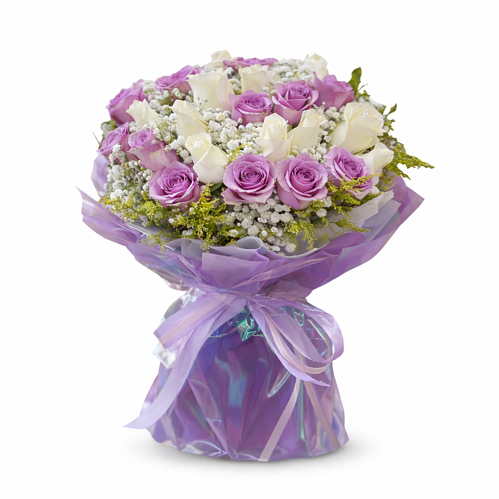 Lavender Embrace (Roses, Baby's Breath) | Flower Bouquet