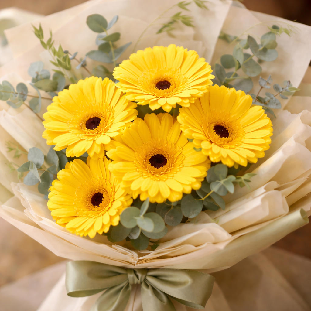 Lemon Daydream (Roses, Baby's Breath) | Fresh Bouquet