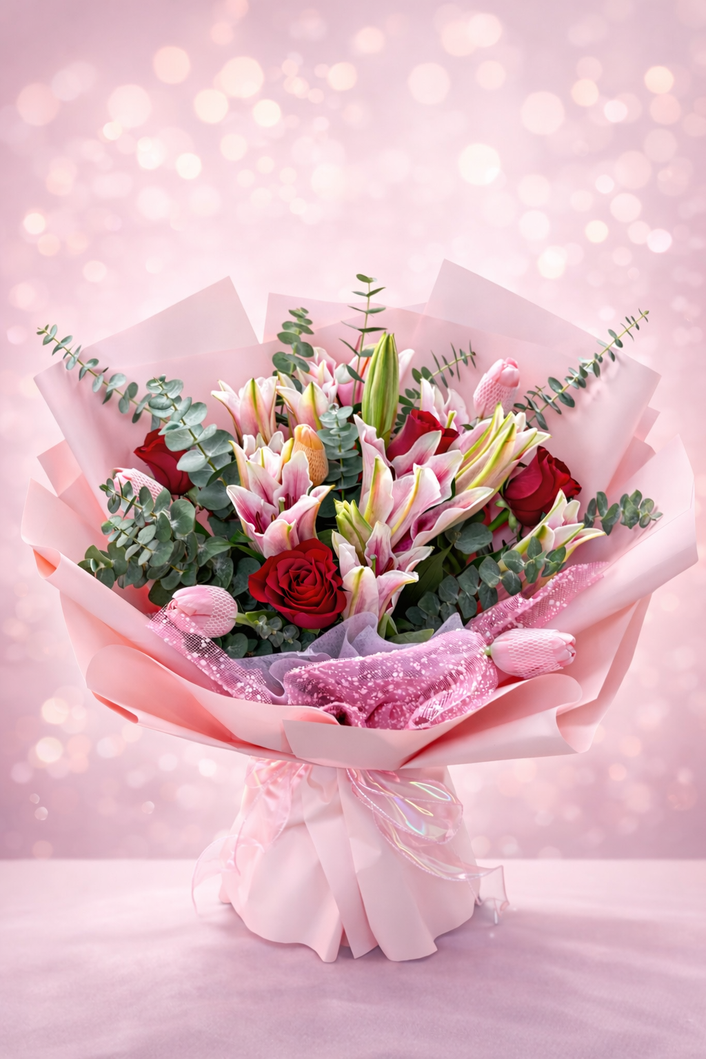 Rosé Serenade (Roses, Lilies) | CNY Flowers