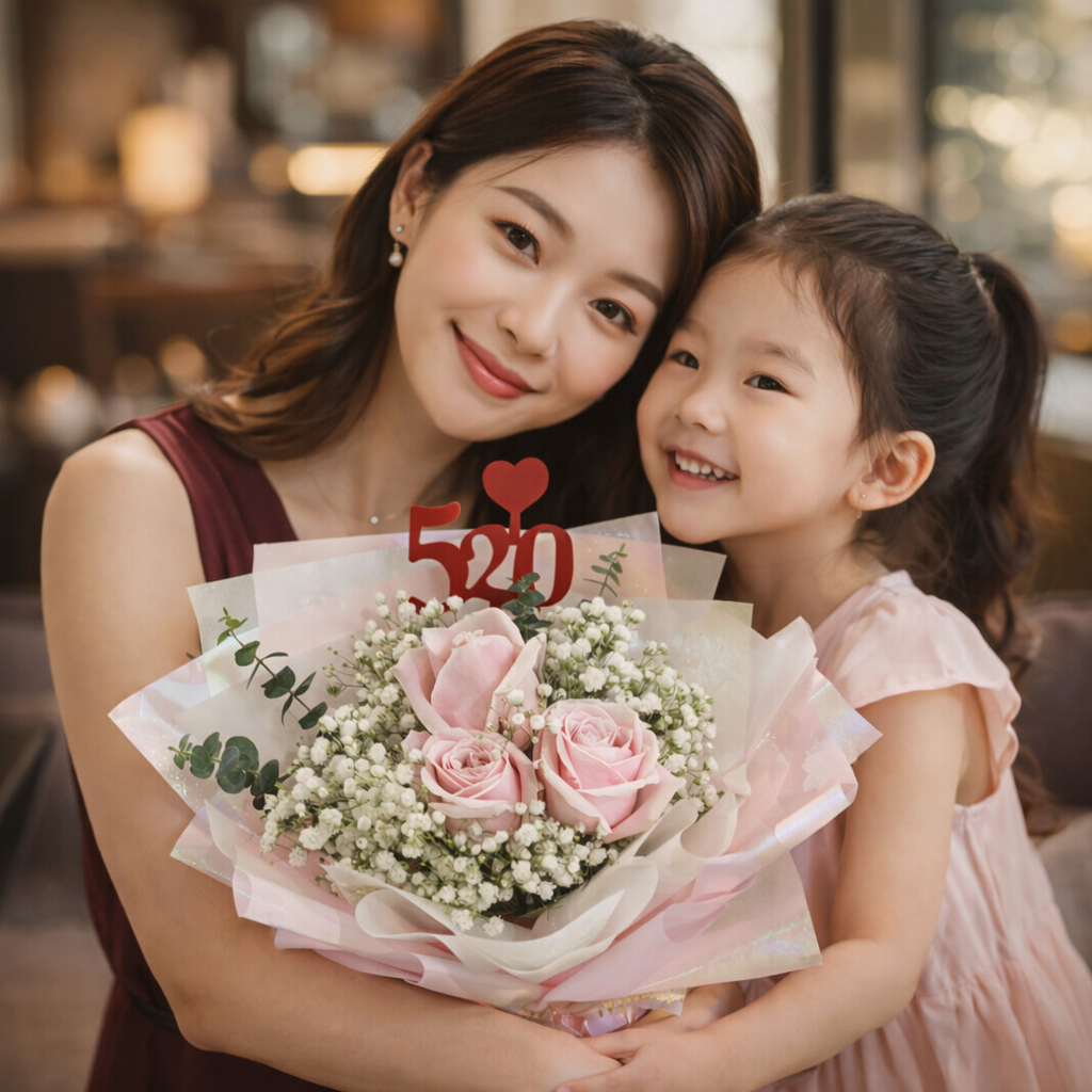 Pink Whispers (Roses, Baby's Breath) | Fresh Bouquet