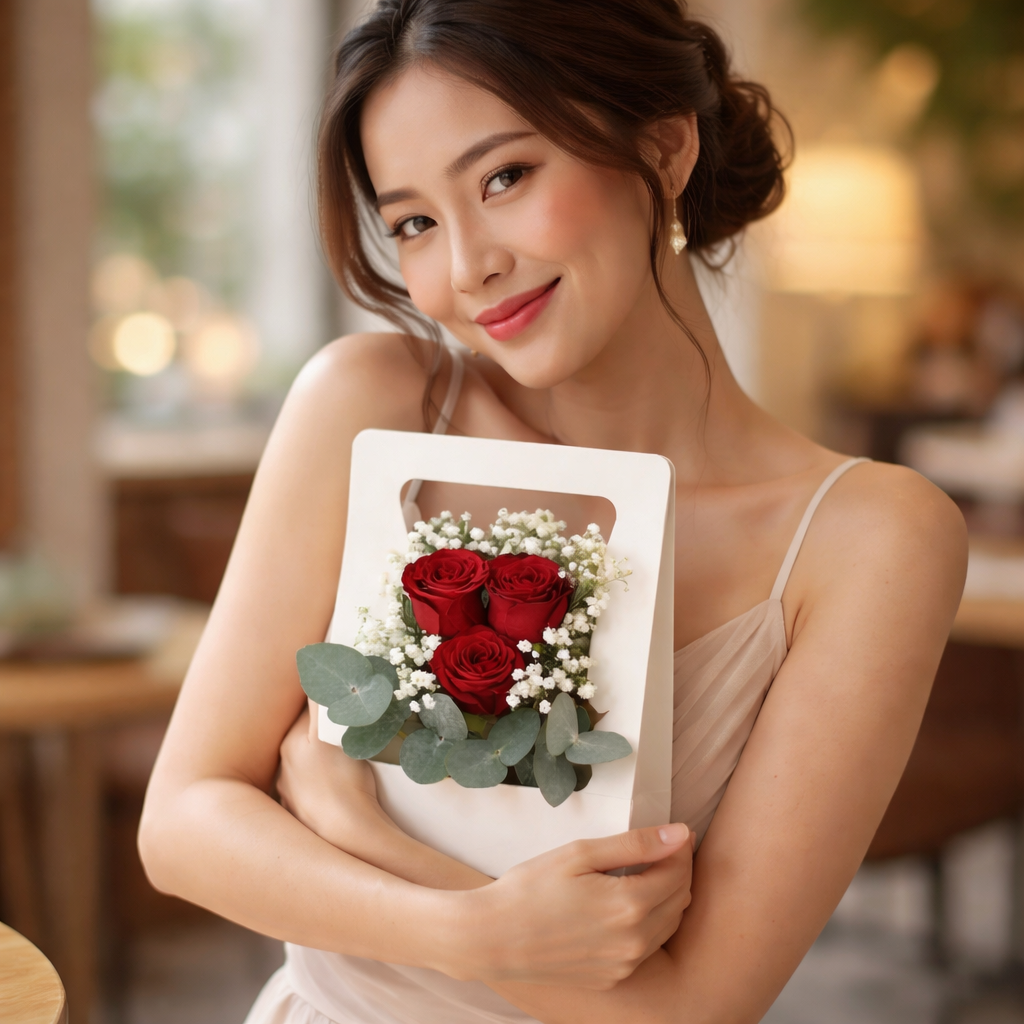 Pocket Devotion (Roses, Baby's Breath, Eucalyptus Leaves) | Gift Box