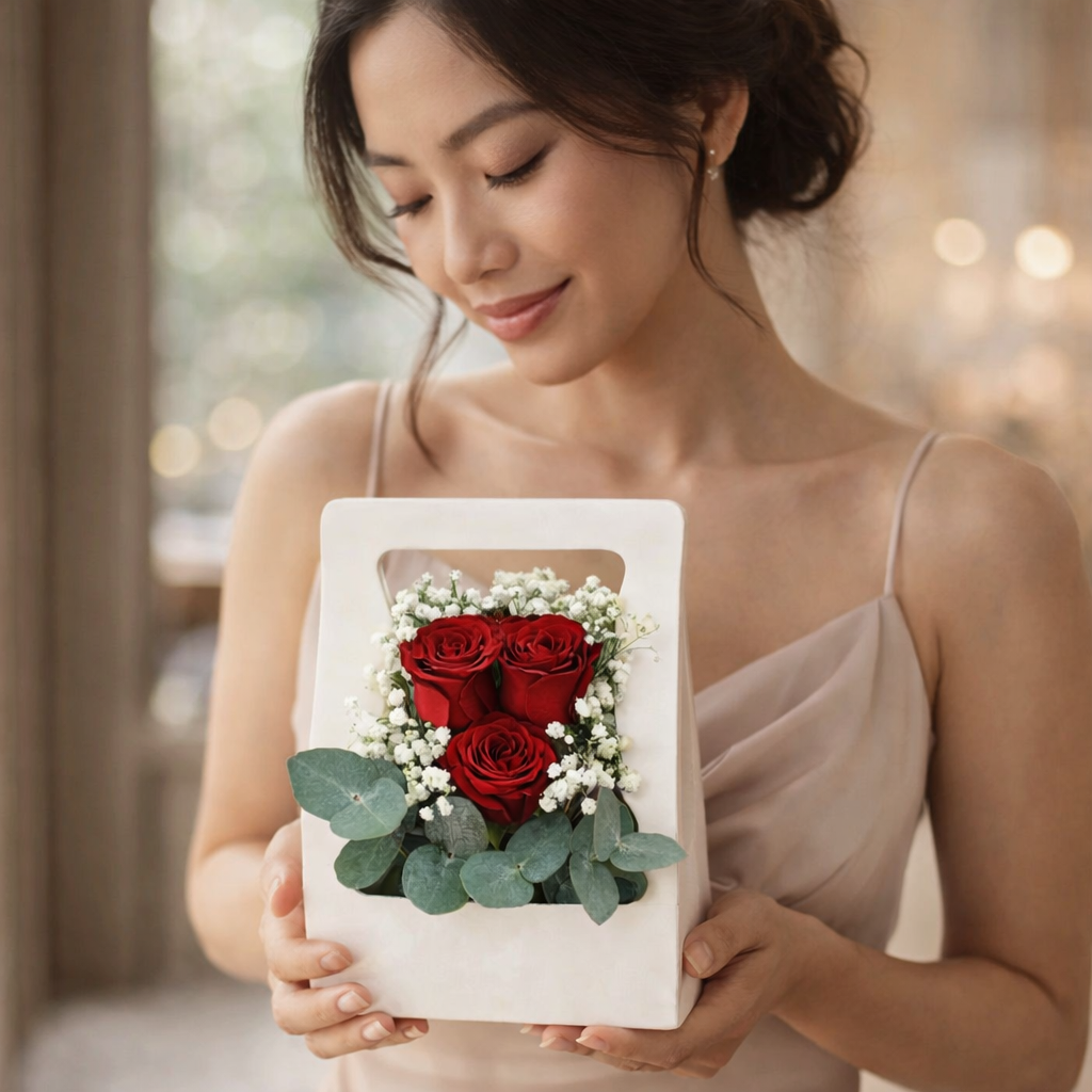 Pocket Devotion (Roses, Baby's Breath, Eucalyptus Leaves) | Gift Box