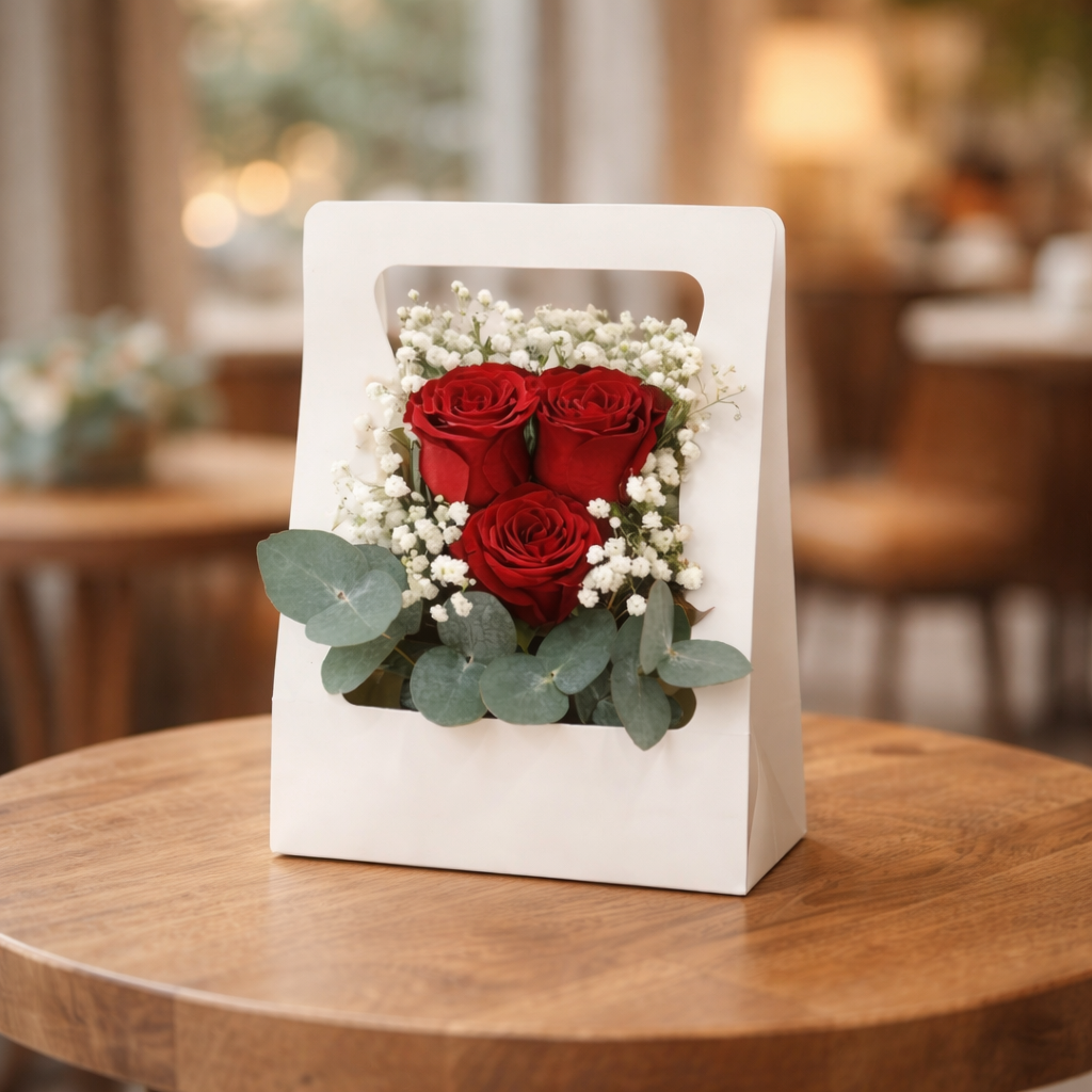 Pocket Devotion (Roses, Baby's Breath, Eucalyptus Leaves) | Gift Box