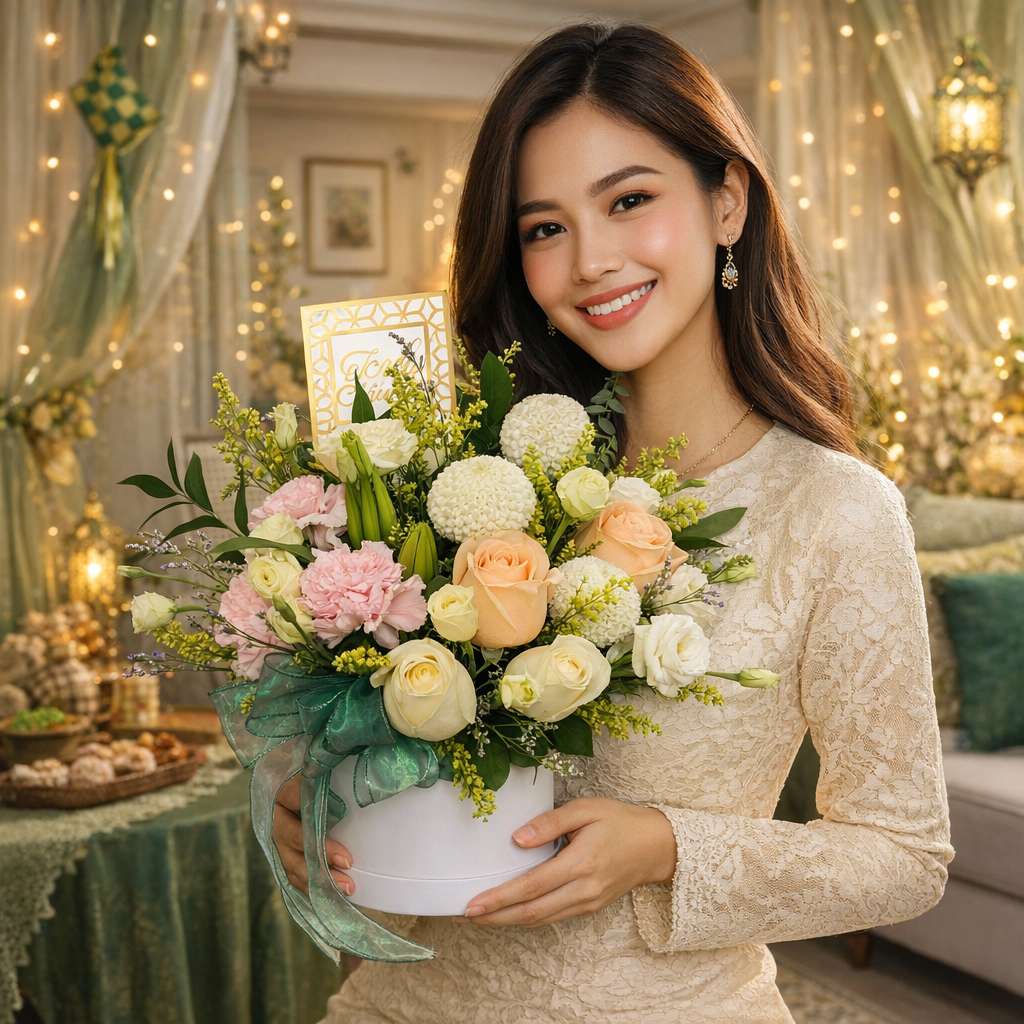 Poem in Pastel (Rose, Carnation, Lily) | Hari Raya Bloom Box Flowers