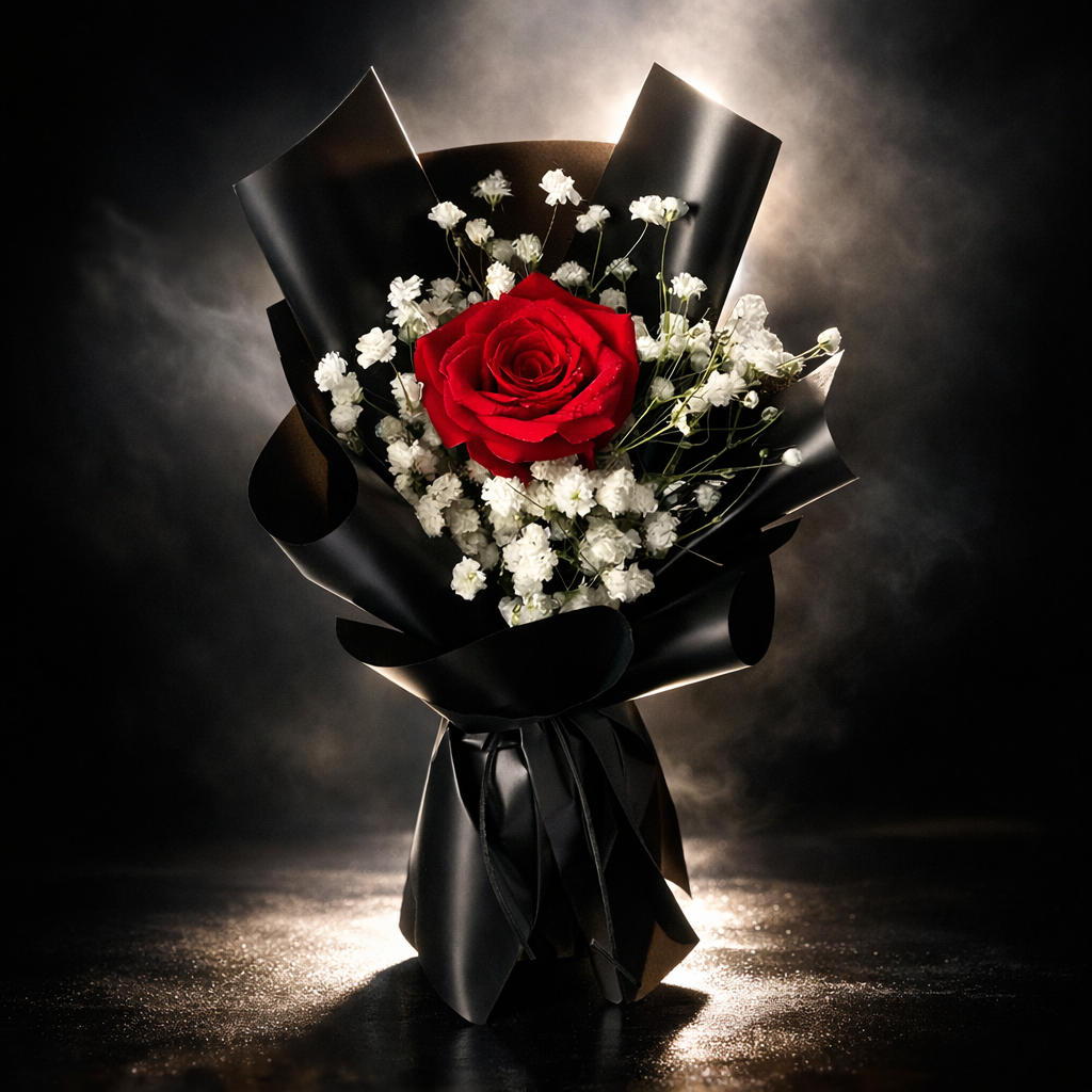 Ruby Haze (Roses, Baby's Breath) | Fresh Bouquet