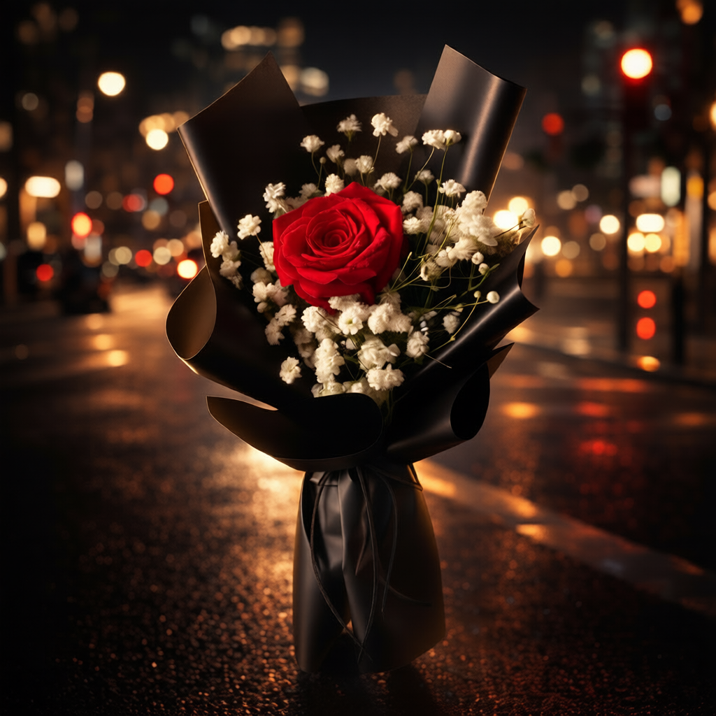 Ruby Haze (Roses, Baby's Breath) | Fresh Bouquet