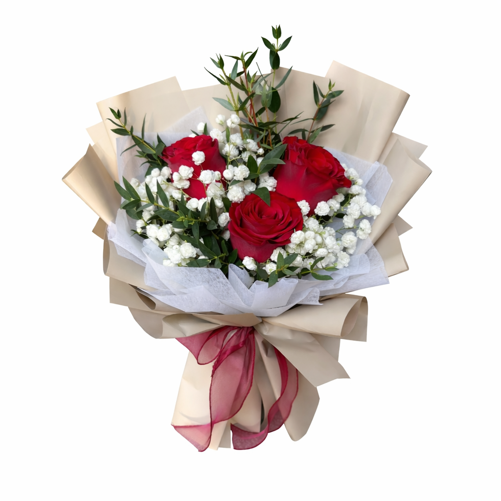 Scarlet Sigh (Roses, Baby's Breath) | Flower Bouquet