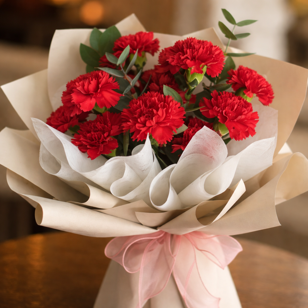 Scarlet Tribute (Carnations) | Flower Bouquet
