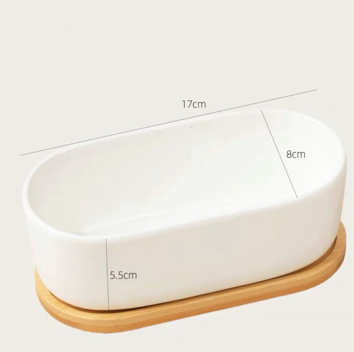 Small White Oval Ceramic Pot