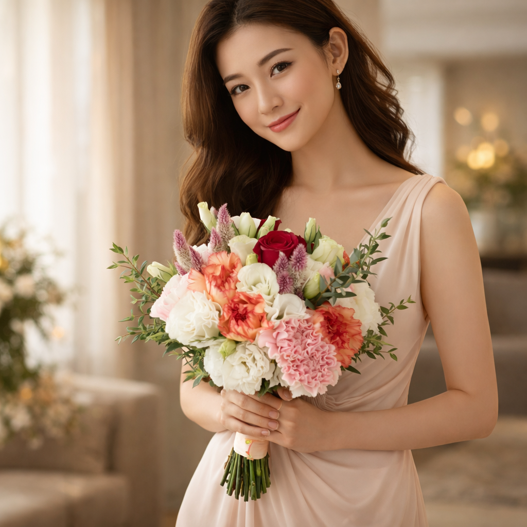 Sunset Chant (Lisianthus, Carnations, Celosia) | Fresh Flower Bouquet