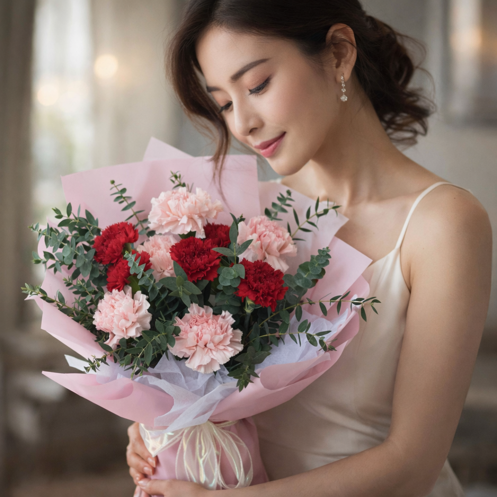 Velvet Picnic (Carnations, Eucalyptus) | Fresh Flower Bouquet