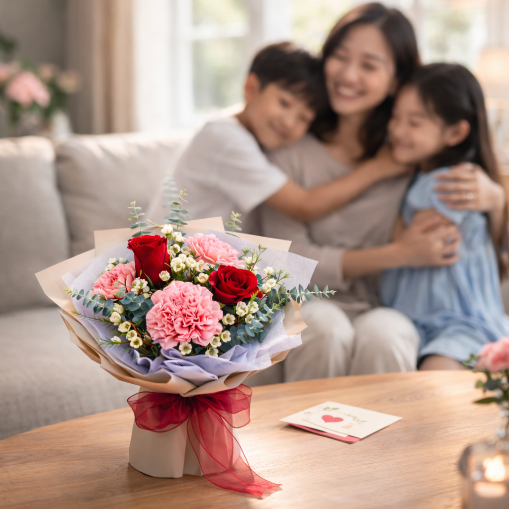 Velvet Promise (Carnation, Rose, Wax Flower) | Mother's Day Flowers