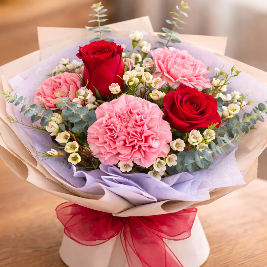 Velvet Promise (Carnation, Rose, Wax Flower) | Mother's Day Flowers