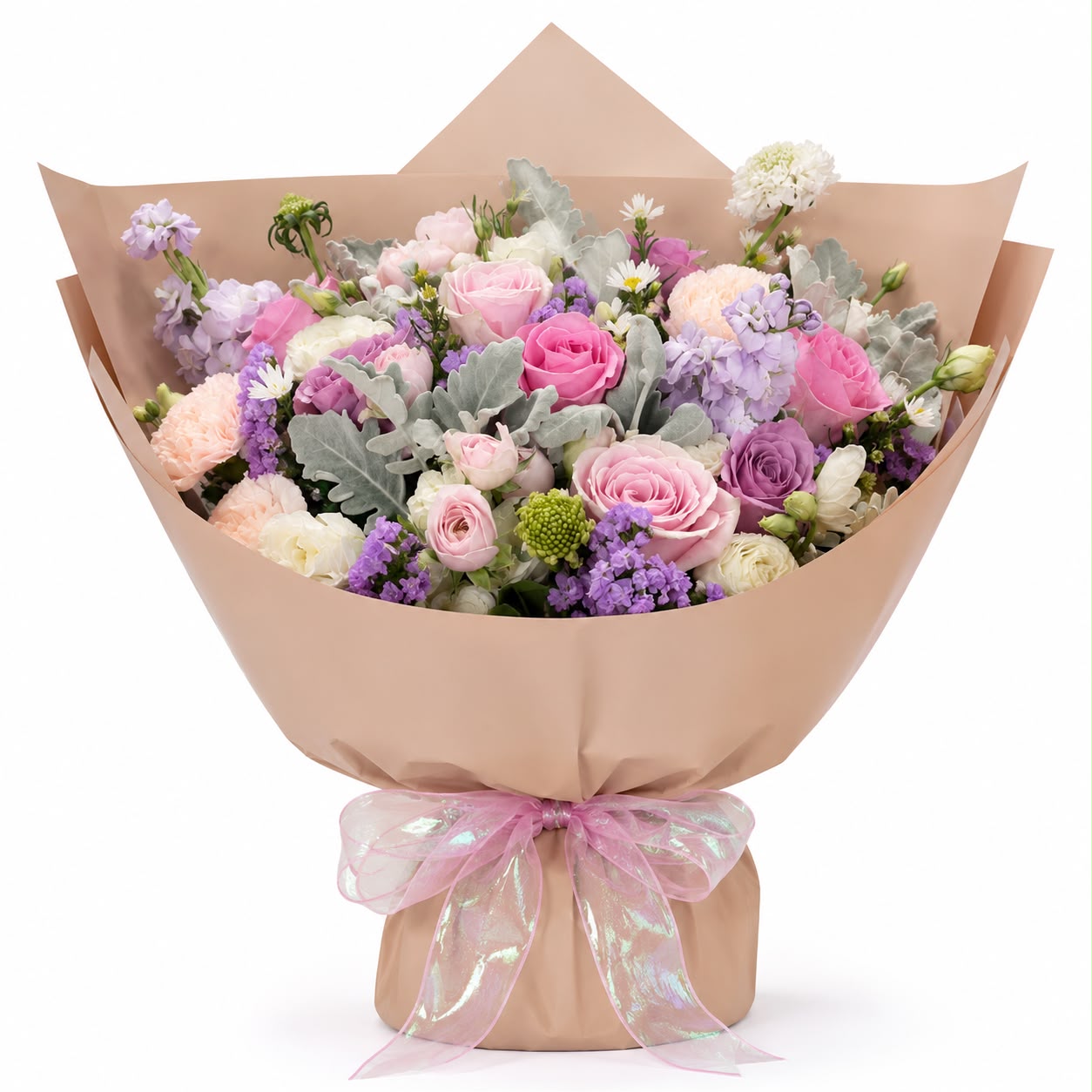 Lavender Blush (Roses, Eustoma, Statice) | Fresh Flower Bouquet