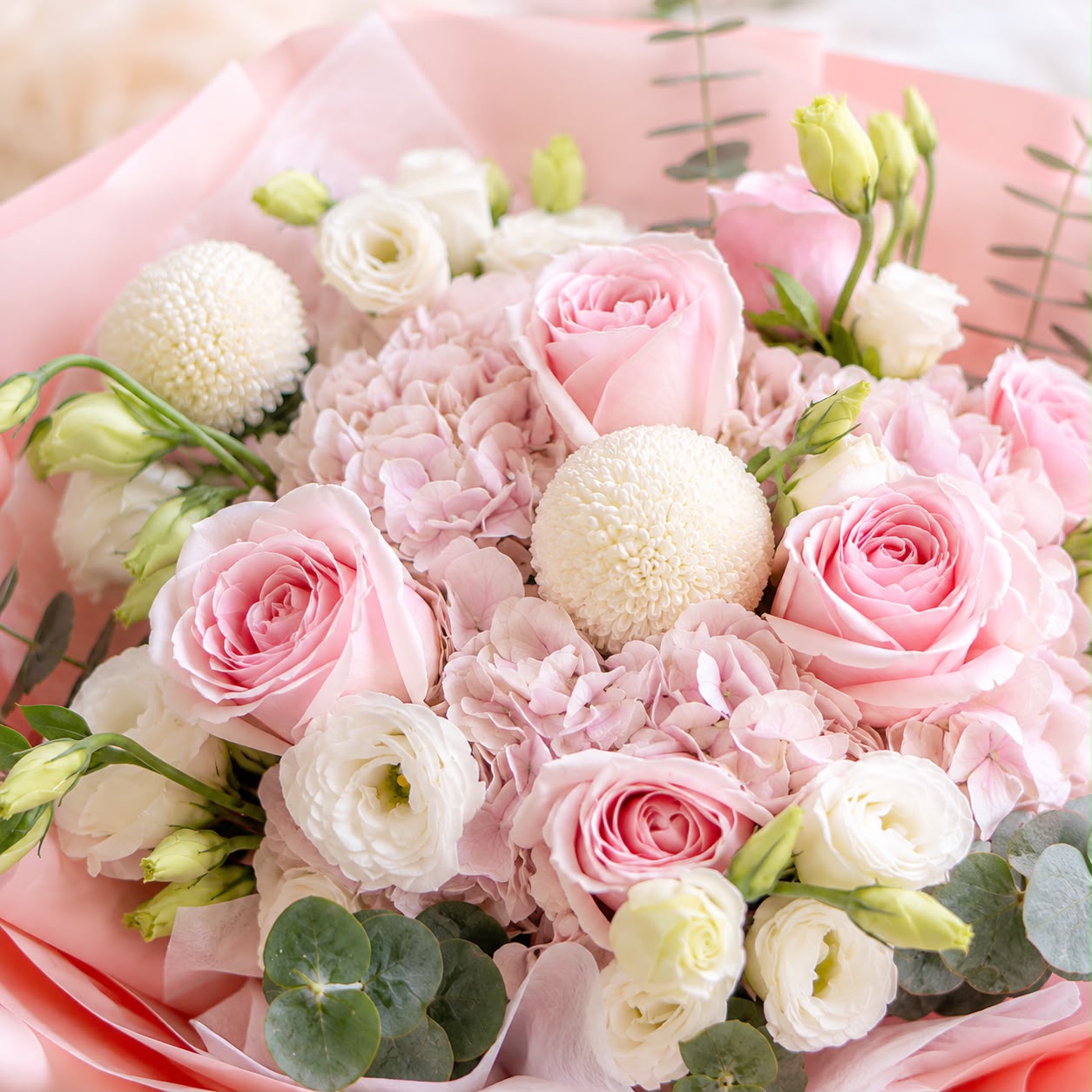 Pink Ever After (Roses, Hydrangea) | Fresh Flower Bouquet