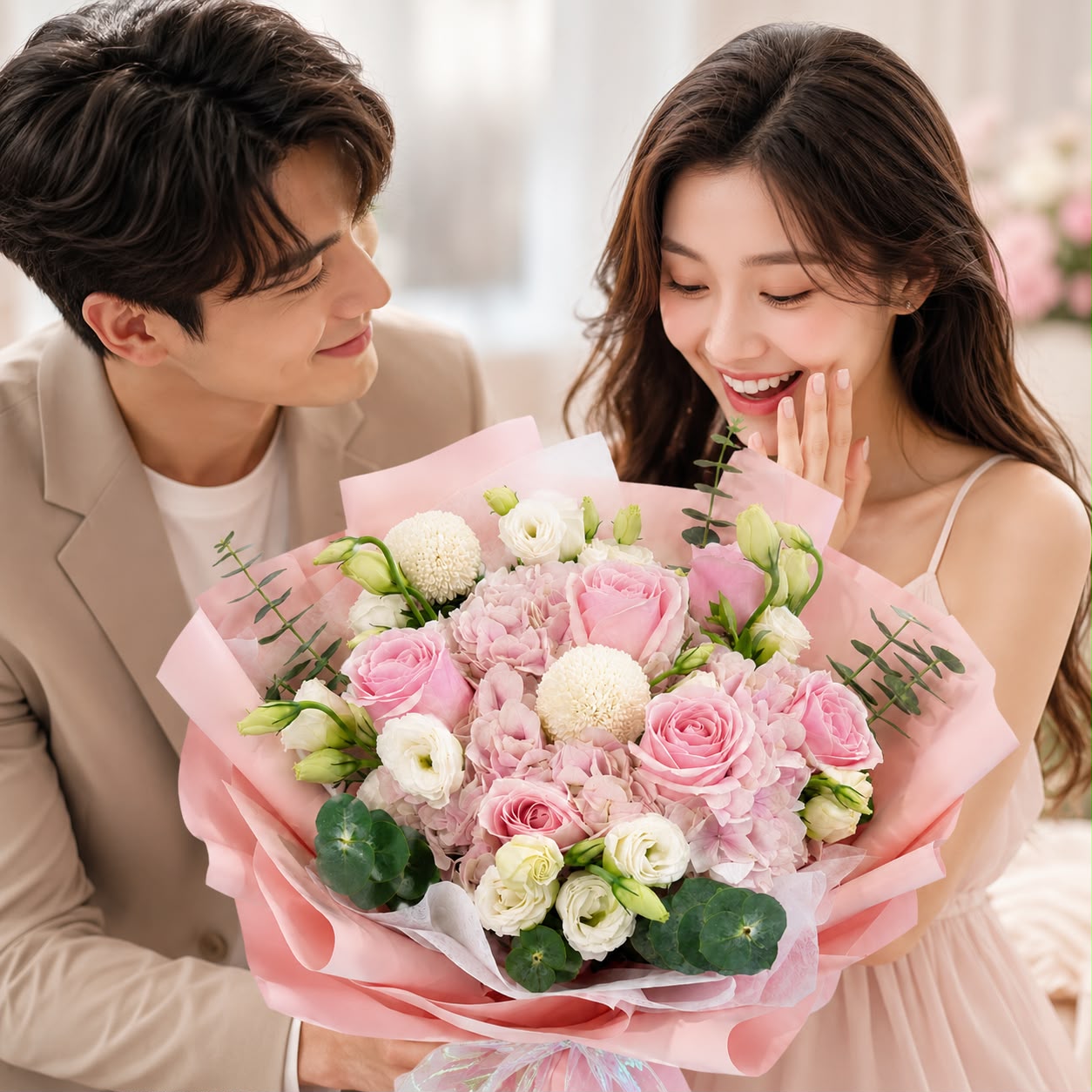 Pink Ever After (Roses, Hydrangea) | Fresh Flower Bouquet