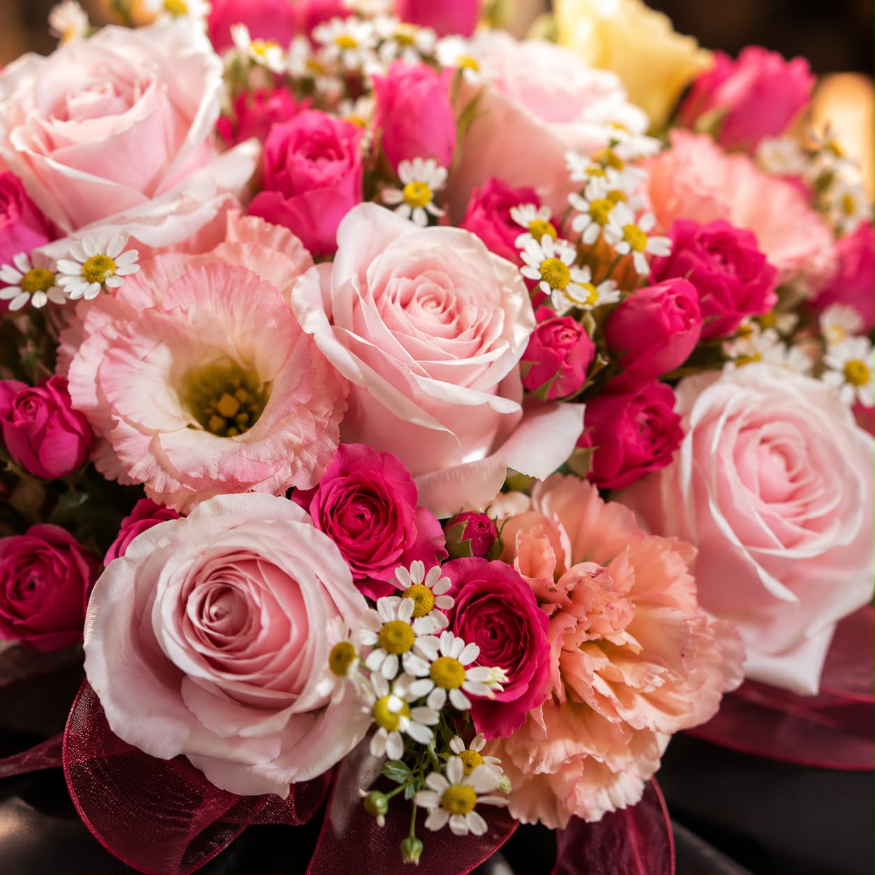 Dreams in Bloom (Roses, Eustoma, Chamomile) | Fresh Flower Bouquet